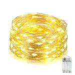 Stringa Luci Led a Batteria, 1 Pezzi 10 metri 100 Led Rame filo Catene Luminose Lucine Fata Luci per Natale Matrimonio Decorative Festa Interno Natalizie letto Camera