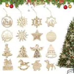 Sunshine smile 16 Pezzi Piccoli ciondoli Legno Natale
