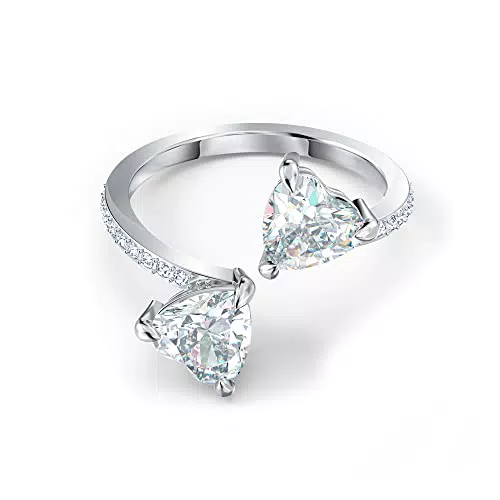 Swarovski Anello Attract Soul, Cuore, Bianco, Placcato rodio