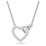Swarovski Collana Lovely, Cuore, Bianco, Placcato rodio