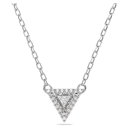 Swarovski Collana Ortyx, Taglio triangolo, Bianco, Placcato rodio