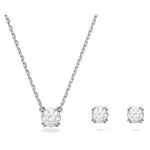 Swarovski Constella set, Round cut, White, Rhodium plated