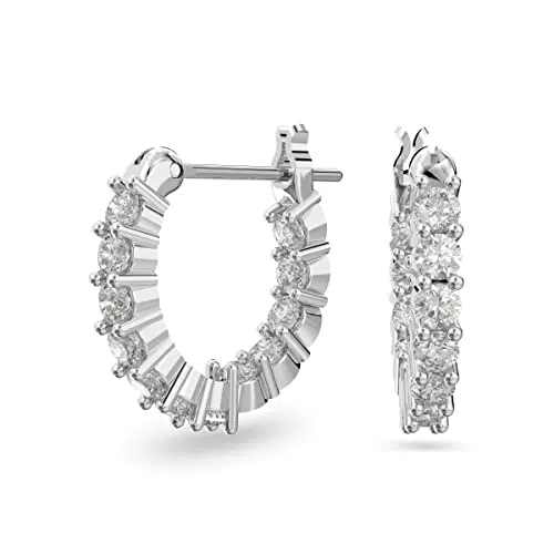 Swarovski Orecchini a cerchio Vittore, Bianco, Placcato rodio