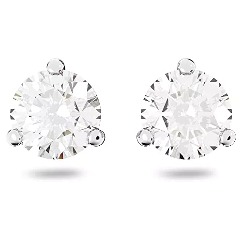 Swarovski Orecchini a Lobo Solitaire, Taglio Tondo, Bianchi