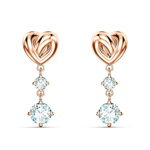 Swarovski Orecchini Pendenti Lifelong Heart, Cuore, Bianchi