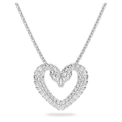 Swarovski Pendente Una, Cuore, Piccalo, Bianco, Placcato rodio