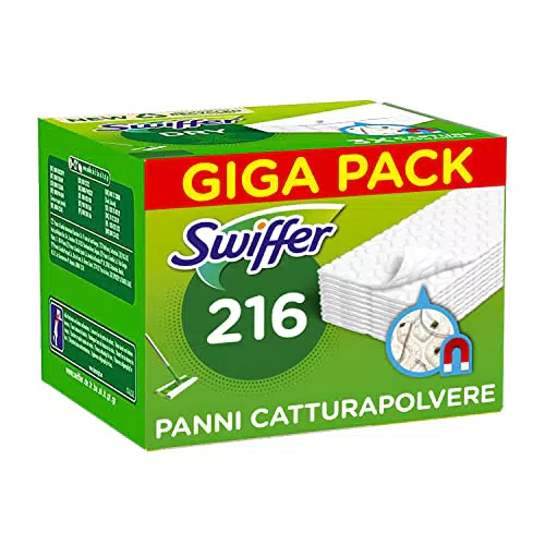 Swiffer Panni Catturapolvere Casa, 216 Panni Microfibra Dry
