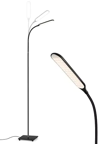 Sympa Lampada da Terra a LED 10W on Collo d'oca Regolabileampada da Pavimento Moderna 4 temperature colore 4 Livelli di Luminosità Controllo Touch Base Stabile per Salotto Camera da Letto Ufficio