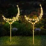 T-SUN Set di 2 Lampe Solari Moon 110cm 38 LED Luci Solari per Esterni Luci da Giardino ad Energia Solare IP65 Luce di Percorso Impermeabile per Prato
