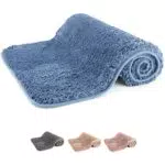 Tappeto da bagno di lusso blu| Tappeto da bagno antiscivolo in microfibra 50x80 cm| Design super morbido