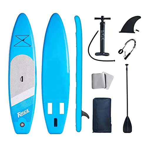 Tavola Gonfiabile Paddle Board Stand Up SUP Nero Pagaia in PVC Include Pompa Borsa da Trasporto e Accessori Surfboard Tavola Paddle con Sedile Max 120 kg