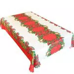 TheStriven Tovaglia Natalizia Tessuto di Stoffa Tovaglia Natalizia Rettangolare Tovaglia Natale Rossa Tovaglia Antimacchia Modello di Prua Lavabile Tovaglie Natalizie Decorazioni Natalizie 150x180cm