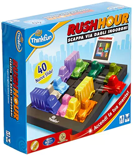 ThinkFun - Rush Hour Scappa Dagli Ingorghi, Gioco di Logica per Bambini Età 8+ Anni