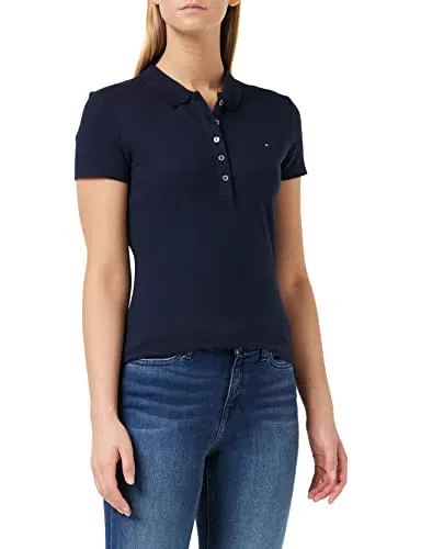 Tommy Hilfiger Polo Maniche Corte Donna Heritage Short Sleeve Slim Polo Elasticizzata