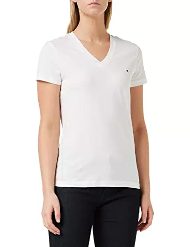 Tommy Hilfiger T-Shirt Donna Heritage V-Neck Tee Con Scollatura a V
