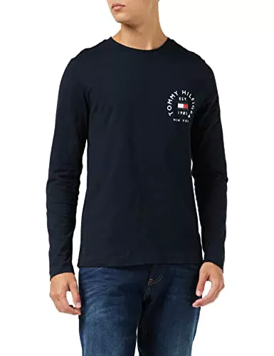 Tommy Hilfiger Hilfiger Flag Arch LS Tee T-Shirt, Desert Sky