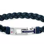 Tommy Hilfiger Jewelry Braccialetto da Uomo In Pelle Blu