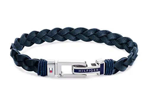 Tommy Hilfiger Jewelry Braccialetto da Uomo In Pelle Blu