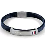 Tommy Hilfiger Jewelry Braccialetto da Uomo In Pelle Blu - 2790347
