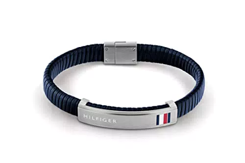 Tommy Hilfiger Jewelry Braccialetto da Uomo In Pelle Blu - 2790347