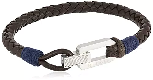 Tommy Hilfiger Jewelry Braccialetto da Uomo In Pelle Marrone - 2701011