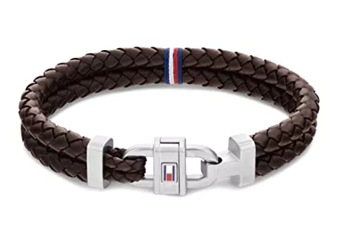 Tommy Hilfiger Jewelry Braccialetto da Uomo In Pelle Marrone - 2790363