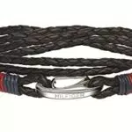 Tommy Hilfiger Jewelry Braccialetto da Uomo In Pelle Nero - 2700534