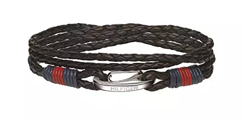 Tommy Hilfiger Jewelry Braccialetto da Uomo In Pelle Nero - 2700534