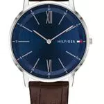 Tommy Hilfiger Orologio Analogico al Quarzo da Uomo con Cinturino in Pelle Marrone - 1791514