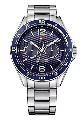 Tommy Hilfiger Orologio Analogico Multifunzione al Quarzo da Uomo con Cinturino in Acciaio Inossidabile con Cinturino in Acciaio Inossidabile - 1791366