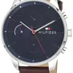 Tommy Hilfiger Orologio Analogico Multifunzione al Quarzo da Uomo con Cinturino in Pelle Marrone - 1791487