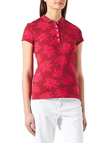 Tommy Hilfiger Polo Stampato Slim SSid Scale Bloom/Pink Splendor