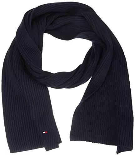 Tommy Hilfiger Sciarpa Lavorata Maglia Con Bandiera Essenziale