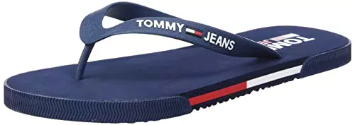 TOMMY JEANS Mens Flag Beach Sandal, Infradito Uomo, Twilight Navy