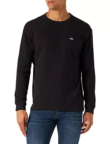 Tommy Jeans Tjm CLSC Waffle LS Tee Camicia, Black
