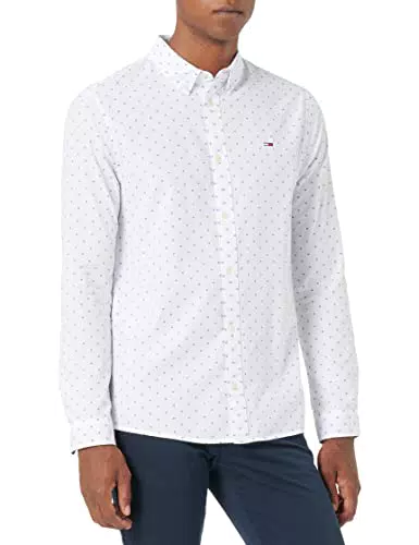 Tommy Jeans Tjm Essential-Camicia Dobby, White