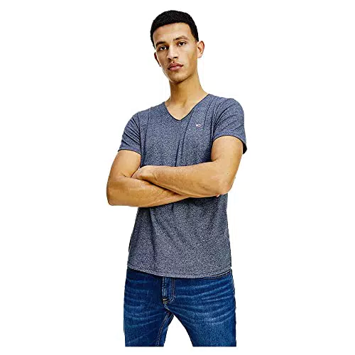 Tommy Jeans Tjm Slim Jaspe V Neck T-Shirt, Twilight Navy