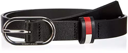 Tommy Jeans Tjw Oval 2.0 Belt Cintura, Black, 80 cm Donna