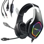 TOQMA Cuffie Gaming RGB Con Microfono Per Pc Ps4 Ps5 playstation 4 Xbox Console con Qualità Suono Hifi