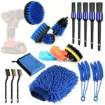 TPfocus Kit Spazzole Auto 20 Pezzi Set di spazzole per la Pulizia dell'auto dell'auto per la Pulizia di Ruote