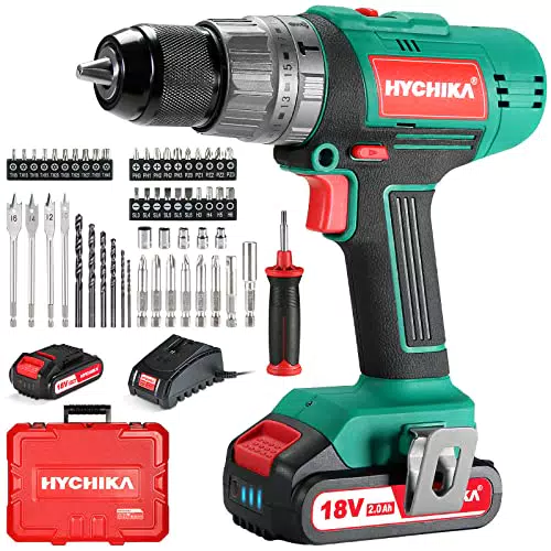 Trapano Avvitatore Batteria 18V, HYCHIKA Trapano a Percussione 45 Nm