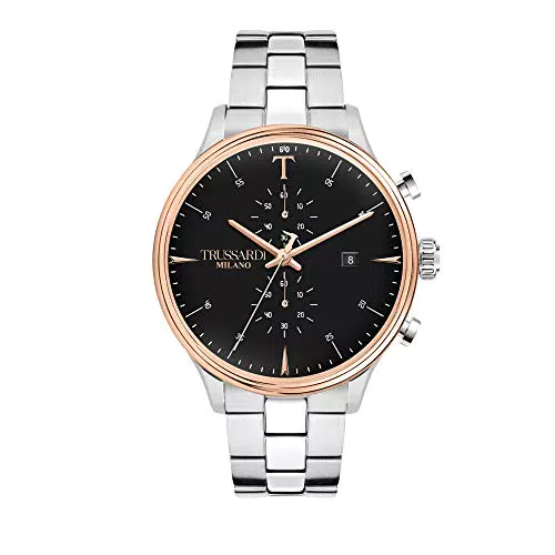 Trussardi Orologio Analogico Quarzo Uomo con Cinturino in Acciaio Inox R2473630002