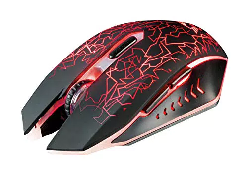 Trust GXT 107 Izza Mouse Gaming Wireless, Cablato, Nero