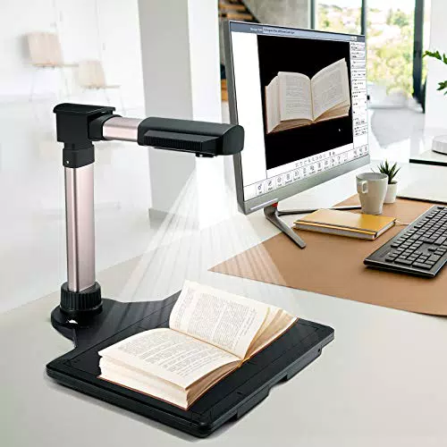 TTLIFE Fotocamera per Documenti Portatile 16MP Scanner ad alta Definizione Scanner per Libri Acquisizione A3 OCR Multilingue con Registrazione Video Proiezione in Tempo Reale Pulizia Automatica