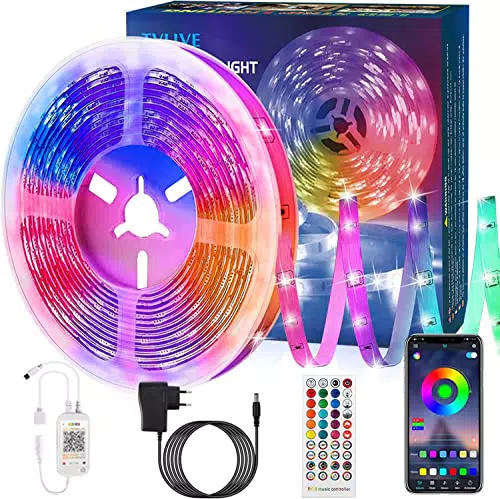 TVLIVE Striscia LED 5 Metri, LED Strisce RGB 5050 Musicale