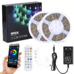 Ubanner Kit striscia luminosa a LED RGB non impermeabile 20M, connessione APP mobile, modalità musica