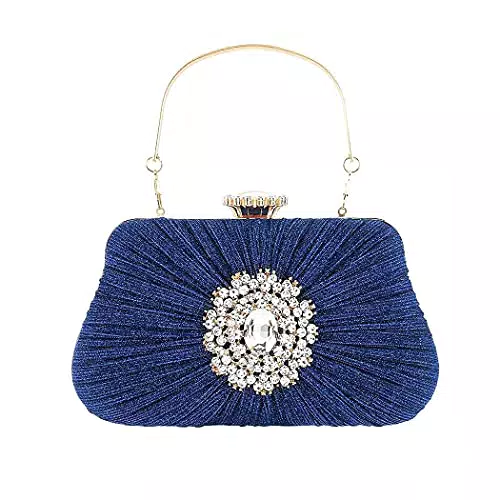 UBORSE Borsetta da Sera Pochette Elegante Clutch 
con Catena, blu reale