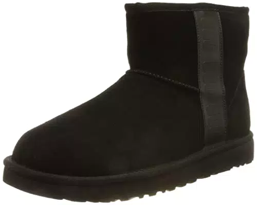 UGG Classic Mini Side Logo Stivali, Donna, Nero