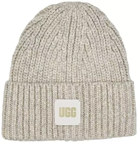 UGG W Chunky Rib Beanie W Berretto A Costine Grandiight Grey