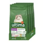 Ultima Cibo per Gatti Sterilizzati con Controllo delle Palline di Pelo con Tacchino - Confezione da 4 x 1,5kg